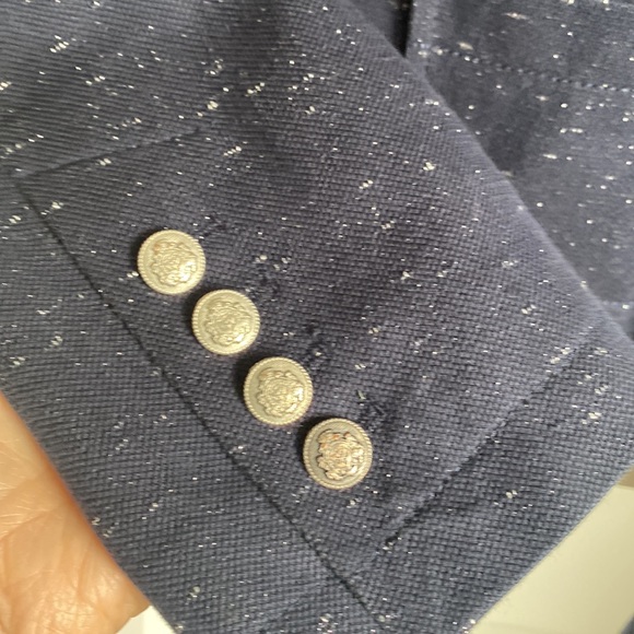 Pink Tartan Navy Blue Blazer with silver accents - Picture 8 of 11